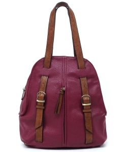 2-Tone Pebbled Convertible Backpack CMS052 PURPLE